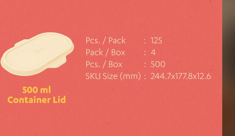 500 ml Oval Lid