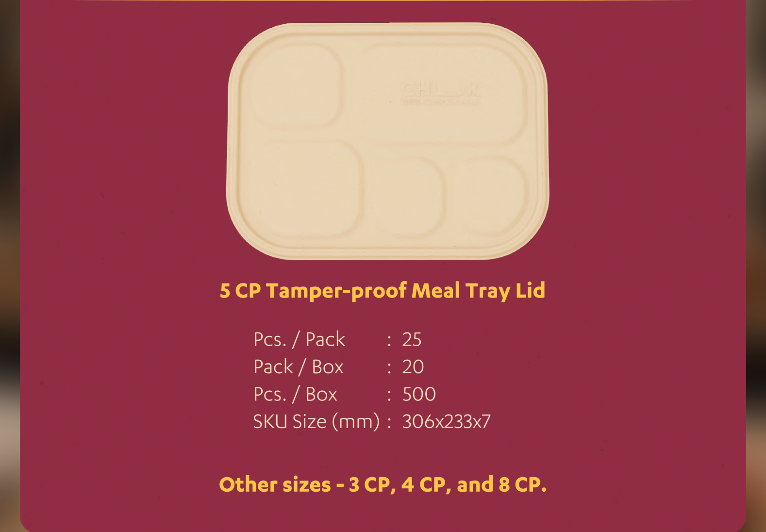 5 CP Tamper-proof Tray Lid