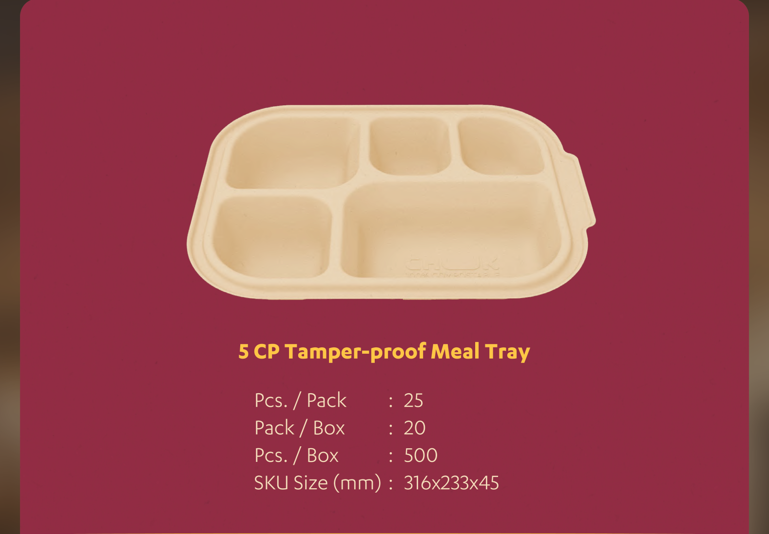 5 CP Tamper-proof Meal Tray