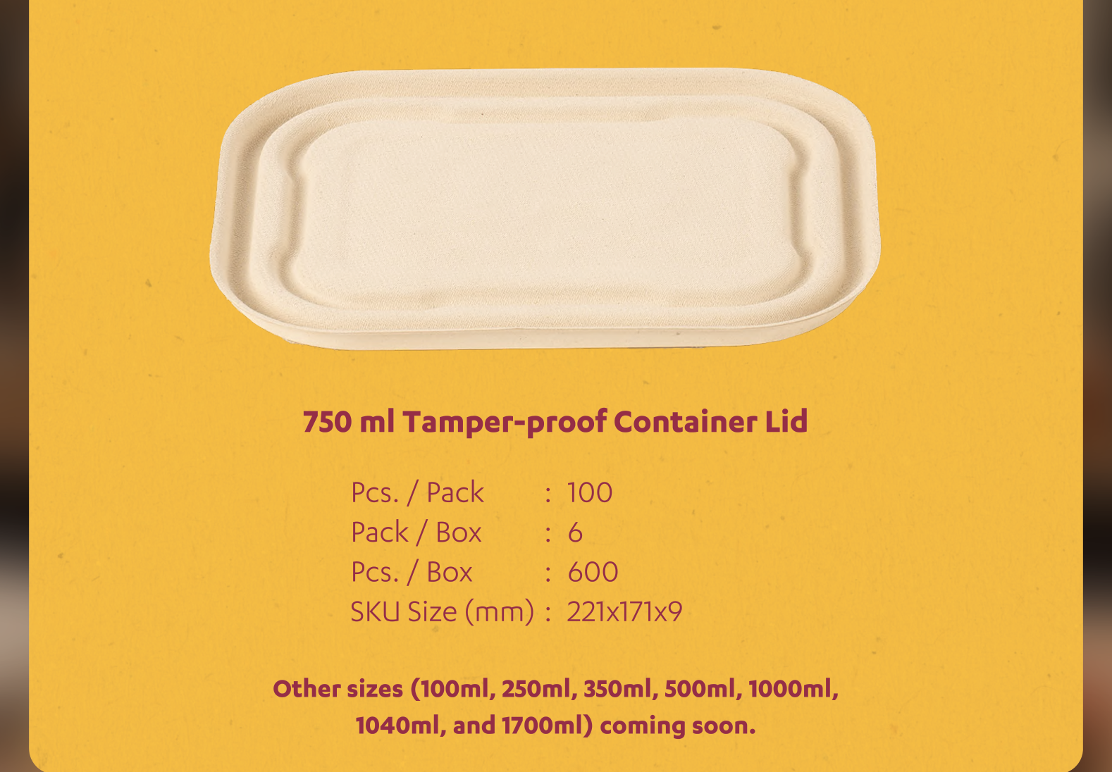 750 ml Tamper-proof Container Lid